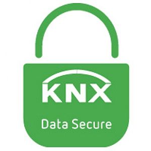 Grünes Schloss mit KNX Data Secure Logo